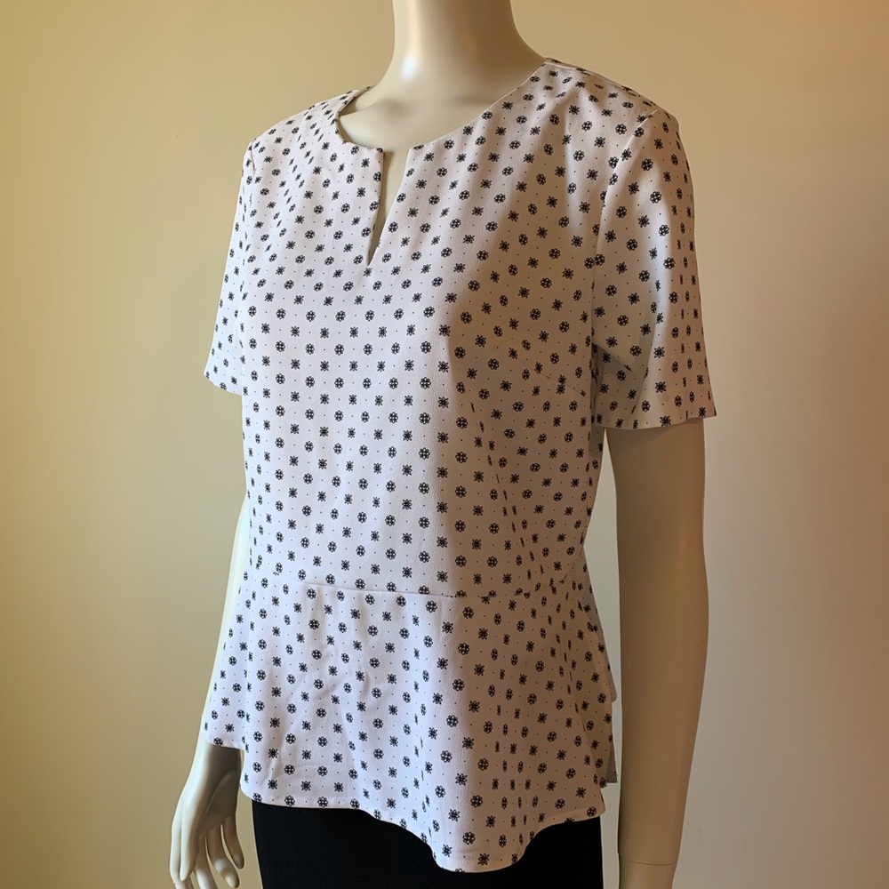 Banana Republic Factory White & Black Blouse